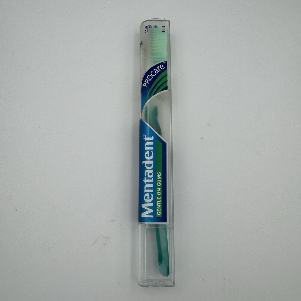MENTADENT Gentle On Gums TOOTHBRUSH Procare Medium FULL‎ 32 Vintage